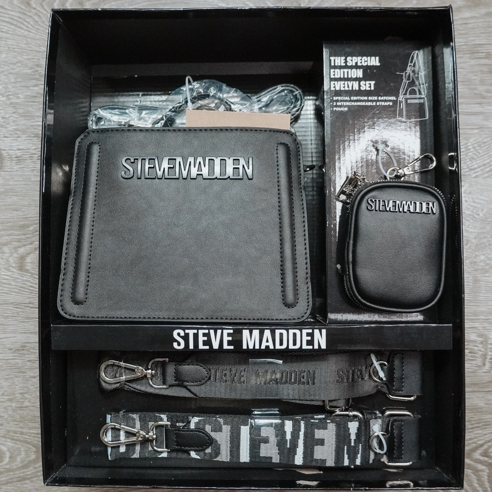 STEVE MADDEN BLACK HANDBAG PURSE